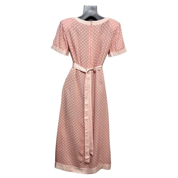 1980s Jamie Brooke Pink Polka Dot Maxi Dress - Picture 8 of 13